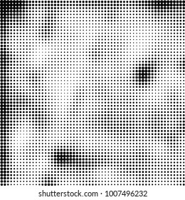 Halftone black and white. Vector monochrome abstract texture of dots. Fantastic background the modern vintage print on business cards, labels, stickers