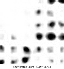 Halftone black and white. Vector monochrome abstract texture of dots. Fantastic background the modern vintage print on business cards, labels, stickers