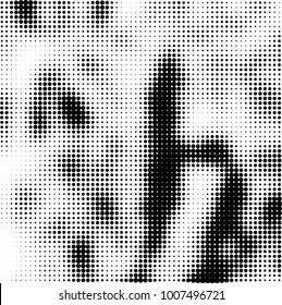 Halftone black and white. Vector monochrome abstract texture of dots. Fantastic background the modern vintage print on business cards, labels, stickers