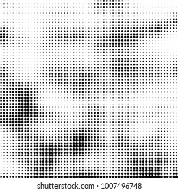 Halftone black and white. Vector monochrome abstract texture of dots. Fantastic background the modern vintage print on business cards, labels, stickers