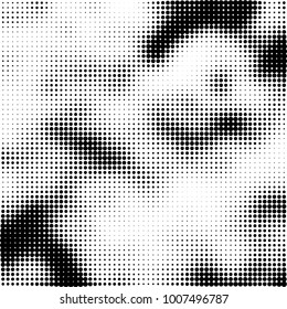 Halftone black and white. Vector monochrome abstract texture of dots. Fantastic background the modern vintage print on business cards, labels, stickers