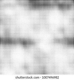 Halftone black and white. Vector monochrome abstract texture of dots. Fantastic background the modern vintage print on business cards, labels, stickers