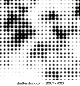 Halftone black and white. Vector monochrome abstract texture of dots. Fantastic background the modern vintage print on business cards, labels, stickers