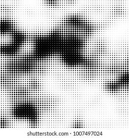 Halftone black and white. Vector monochrome abstract texture of dots. Fantastic background the modern vintage print on business cards, labels, stickers