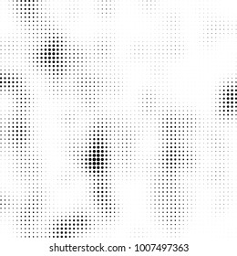 Halftone black and white. Vector monochrome abstract texture of dots. Fantastic background the modern vintage print on business cards, labels, stickers
