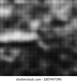 Halftone black and white. Vector monochrome abstract texture of dots. Fantastic background the modern vintage print on business cards, labels, stickers