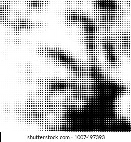 Halftone black and white. Vector monochrome abstract texture of dots. Fantastic background the modern vintage print on business cards, labels, stickers