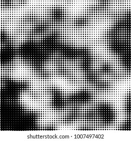 Halftone black and white. Vector monochrome abstract texture of dots. Fantastic background the modern vintage print on business cards, labels, stickers