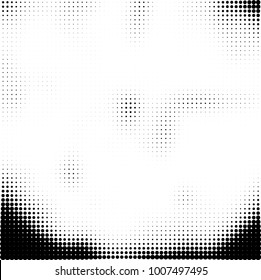 Halftone black and white. Vector monochrome abstract texture of dots. Fantastic background the modern vintage print on business cards, labels, stickers