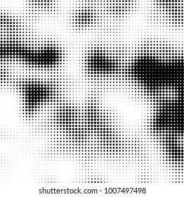 Halftone black and white. Vector monochrome abstract texture of dots. Fantastic background the modern vintage print on business cards, labels, stickers