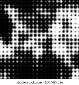 Halftone black and white. Vector monochrome abstract texture of dots. Fantastic background the modern vintage print on business cards, labels, stickers