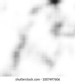 Halftone black and white. Vector monochrome abstract texture of dots. Fantastic background the modern vintage print on business cards, labels, stickers