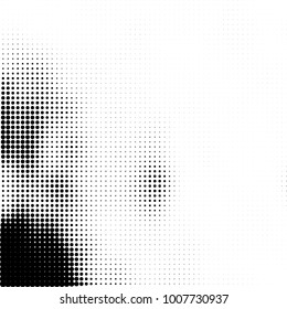 Halftone black and white. Vector monochrome abstract texture of dots. Fantastic background the modern vintage print on business cards, labels, stickers