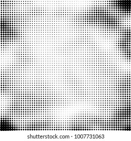 Halftone black and white. Vector monochrome abstract texture of dots. Fantastic background the modern vintage print on business cards, labels, stickers