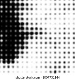 Halftone black and white. Vector monochrome abstract texture of dots. Fantastic background the modern vintage print on business cards, labels, stickers