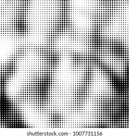 Halftone black and white. Vector monochrome abstract texture of dots. Fantastic background the modern vintage print on business cards, labels, stickers