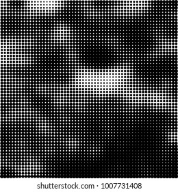 Halftone black and white. Vector monochrome abstract texture of dots. Fantastic background the modern vintage print on business cards, labels, stickers
