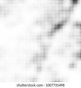 Halftone black and white. Vector monochrome abstract texture of dots. Fantastic background the modern vintage print on business cards, labels, stickers