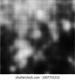 Halftone black and white. Vector monochrome abstract texture of dots. Fantastic background the modern vintage print on business cards, labels, stickers