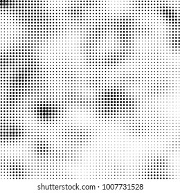 Halftone black and white. Vector monochrome abstract texture of dots. Fantastic background the modern vintage print on business cards, labels, stickers