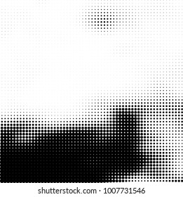 Halftone black and white. Vector monochrome abstract texture of dots. Fantastic background the modern vintage print on business cards, labels, stickers