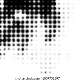 Halftone black and white. Vector monochrome abstract texture of dots. Fantastic background the modern vintage print on business cards, labels, stickers