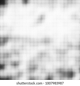 Halftone black and white. Vector monochrome abstract texture of dots. Fantastic background the modern vintage print on business cards, labels, stickers