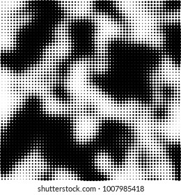 Halftone black and white. Vector monochrome abstract texture of dots. Fantastic background the modern vintage print on business cards, labels, stickers