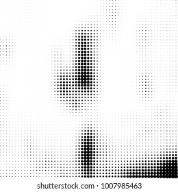 Halftone black and white. Vector monochrome abstract texture of dots. Fantastic background the modern vintage print on business cards, labels, stickers