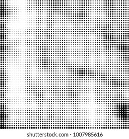 Halftone black and white. Vector monochrome abstract texture of dots. Fantastic background the modern vintage print on business cards, labels, stickers