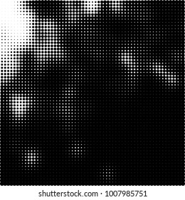 Halftone black and white. Vector monochrome abstract texture of dots. Fantastic background the modern vintage print on business cards, labels, stickers