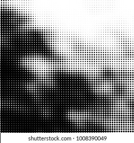 Halftone black and white. Vector monochrome abstract texture of dots. Fantastic background the modern vintage print on business cards, labels, stickers