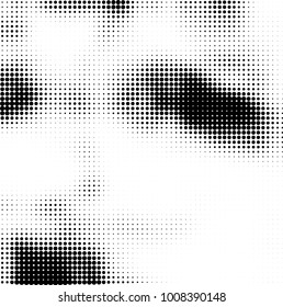 Halftone black and white. Vector monochrome abstract texture of dots. Fantastic background the modern vintage print on business cards, labels, stickers