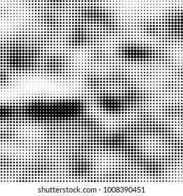 Halftone black and white. Vector monochrome abstract texture of dots. Fantastic background the modern vintage print on business cards, labels, stickers