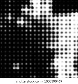 Halftone black and white. Vector monochrome abstract texture of dots. Fantastic background the modern vintage print on business cards, labels, stickers