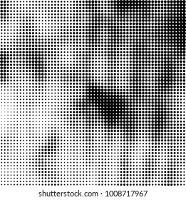 Halftone black and white. Vector monochrome abstract texture of dots. Fantastic background the modern vintage print on business cards, labels, stickers