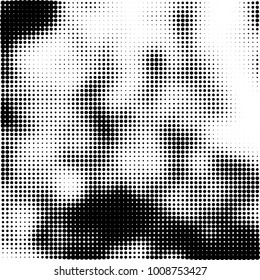 Halftone black and white. Vector monochrome abstract texture of dots. Fantastic background the modern vintage print on business cards, labels, stickers