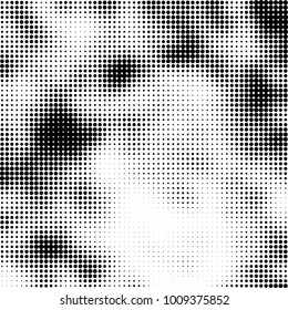 Halftone black and white. Vector monochrome abstract texture of dots. Fantastic background the modern vintage print on business cards, labels, stickers