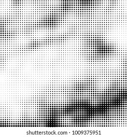 Halftone black and white. Vector monochrome abstract texture of dots. Fantastic background the modern vintage print on business cards, labels, stickers