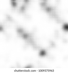 Halftone black and white. Vector monochrome abstract texture of dots. Fantastic background the modern vintage print on business cards, labels, stickers