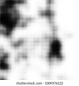Halftone black and white. Vector monochrome abstract texture of dots. Fantastic background the modern vintage print on business cards, labels, stickers