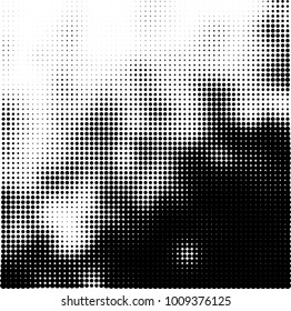 Halftone black and white. Vector monochrome abstract texture of dots. Fantastic background the modern vintage print on business cards, labels, stickers
