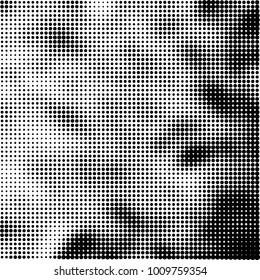 Halftone black and white. Vector monochrome abstract texture of dots. Fantastic background the modern vintage print on business cards, labels, stickers