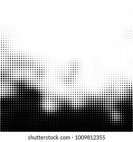 Halftone black and white. Vector monochrome abstract texture of dots. Fantastic background the modern vintage print on business cards, labels, stickers