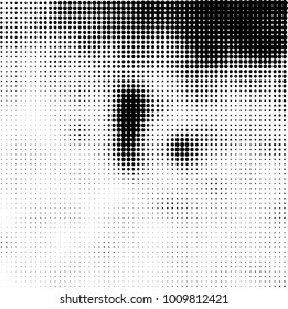 Halftone black and white. Vector monochrome abstract texture of dots. Fantastic background the modern vintage print on business cards, labels, stickers