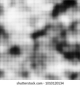 Halftone black and white. Vector monochrome abstract texture of dots. Fantastic background the modern vintage print on business cards, labels, stickers