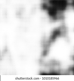 Halftone black and white. Vector monochrome abstract texture of dots. Fantastic background the modern vintage print on business cards, labels, stickers