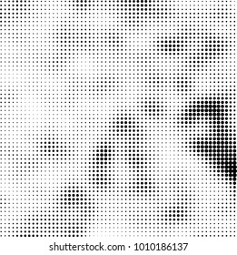 Halftone black and white. Vector monochrome abstract texture of dots. Fantastic background the modern vintage print on business cards, labels, stickers