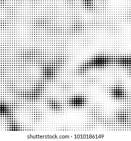 Halftone black and white. Vector monochrome abstract texture of dots. Fantastic background the modern vintage print on business cards, labels, stickers