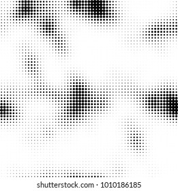 Halftone black and white. Vector monochrome abstract texture of dots. Fantastic background the modern vintage print on business cards, labels, stickers